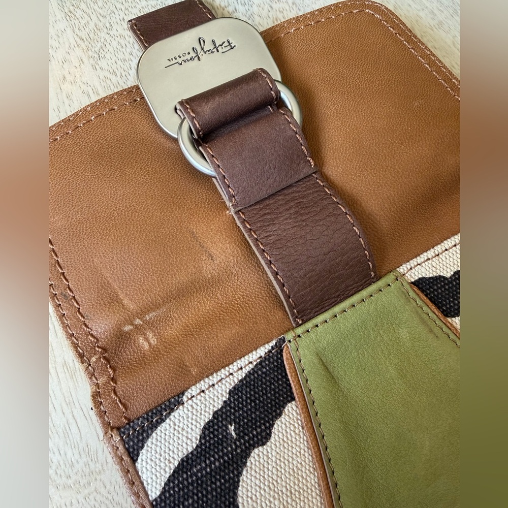 FOSSIL Fifty-Four Wallet Leather Fabric, Never Used Zebra Print - Picture 4 of 5